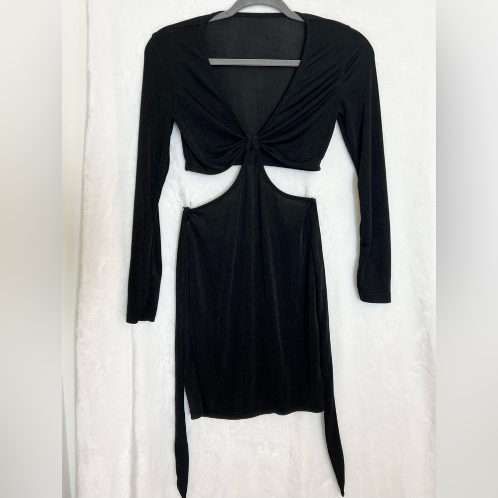 Elegant Black Cut-Out Dress